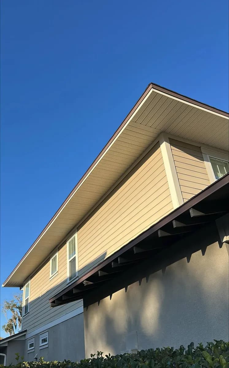 Two-story soffit and fascia installation